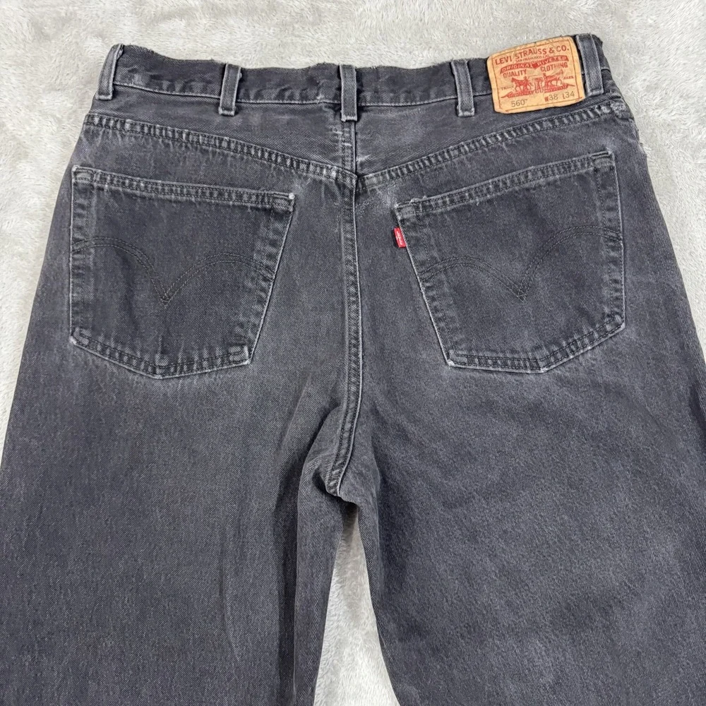 Levis 560 Jeans Mens 38x34 Black Vintage Y2K Comfort Fit Tapered Leg 100% Cotton